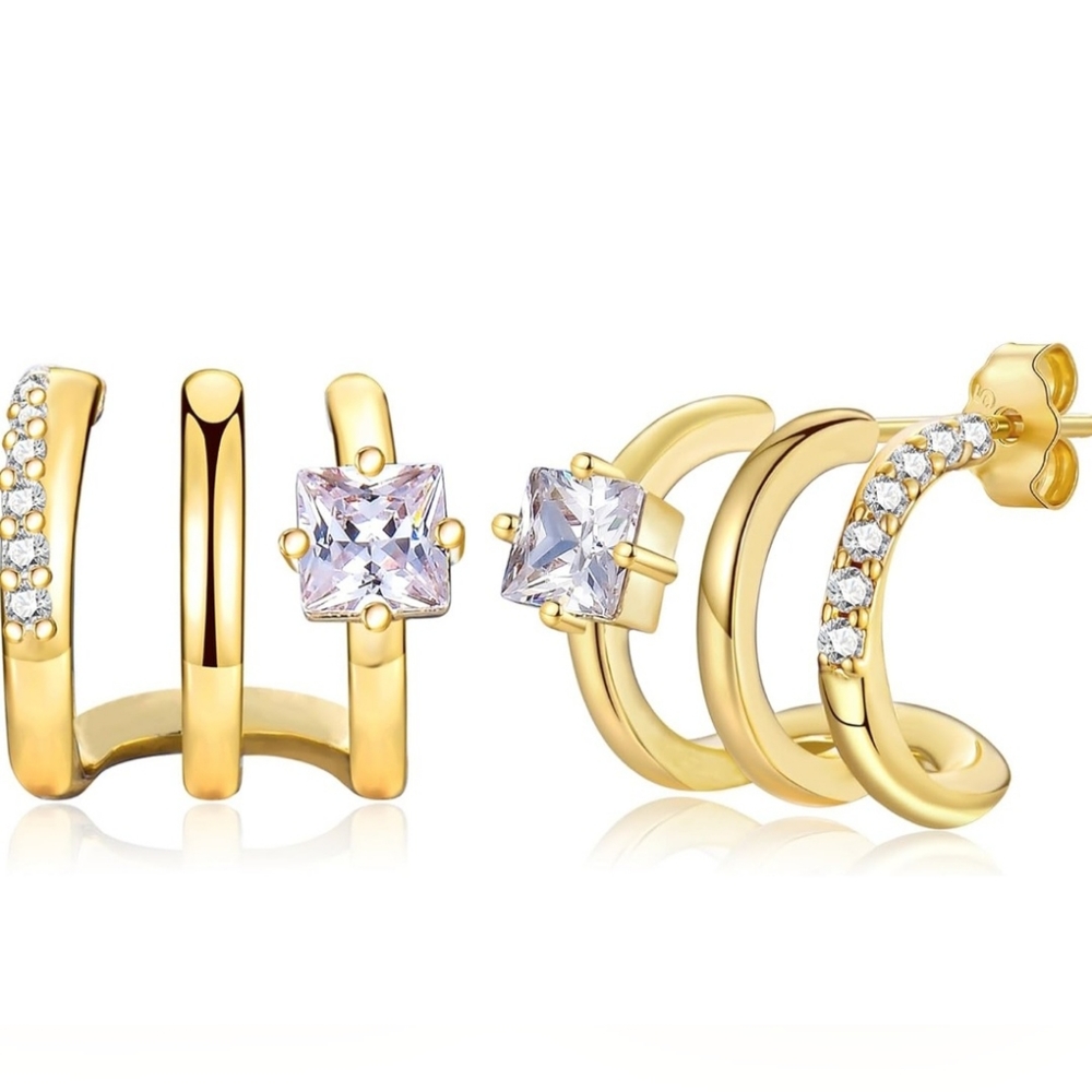 14kt gold plated hoop earrings